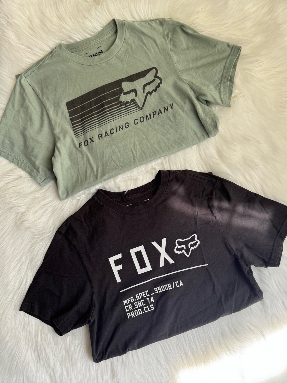 Fox Racing Mens T-Shirt 2-Pack Size S Green & Black GUC/Fair